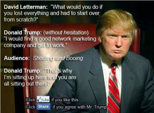 Donald Trump view on MLM