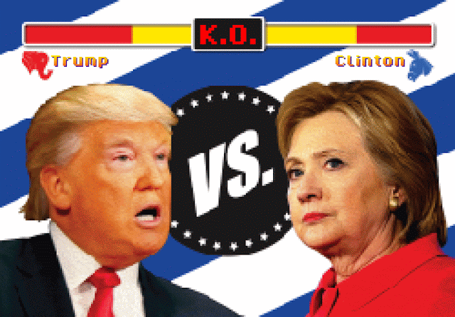 Trump vs Clinton wrestling match